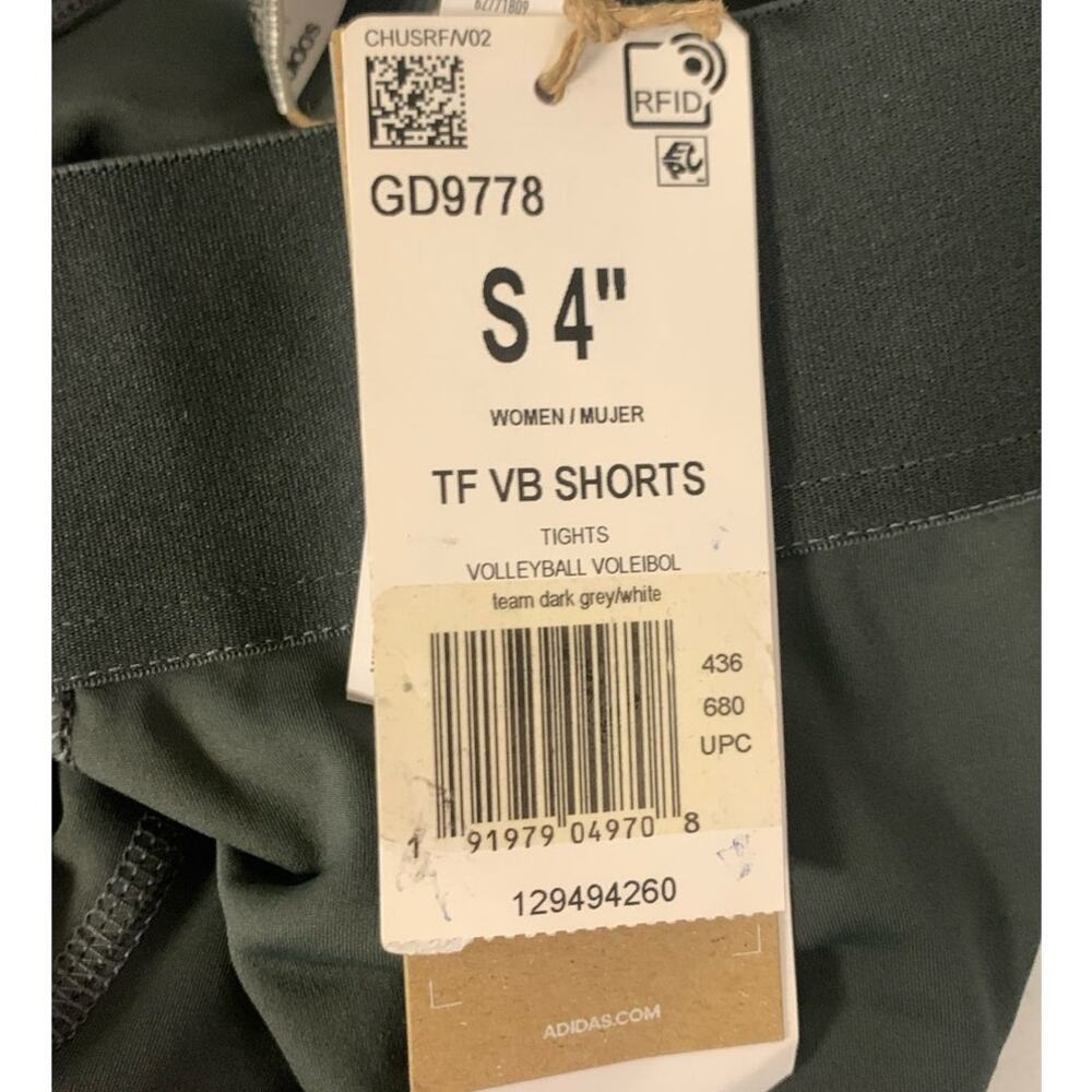 Adidas Women's SMALL 4" Techfit Volleyball Shorts, Dark Gray - Picture 5 of 5